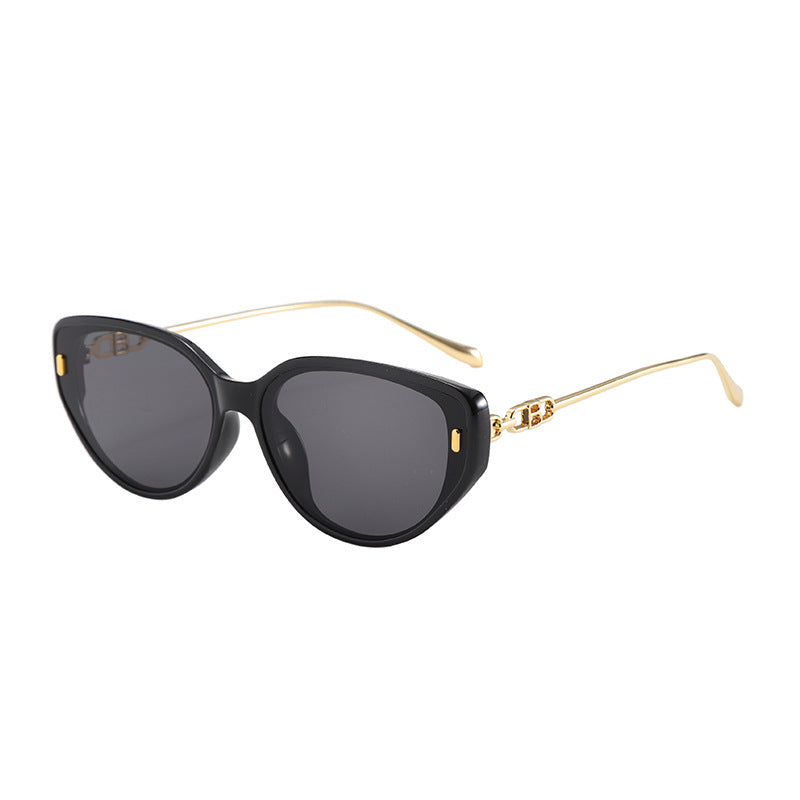 Damen Designer-Sonnenbrille mit filigranem Metallrahmen und außergewöhnlichem Cat-Eye-Design Brehn