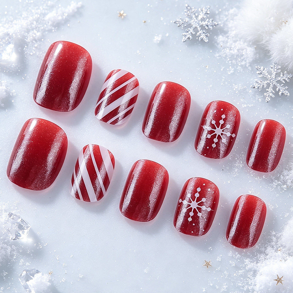 Festliches winterliches Press-On-Nagelset Brehn