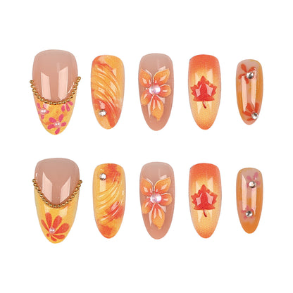 Blumeninspiriertes Press-On Nagelkunstset