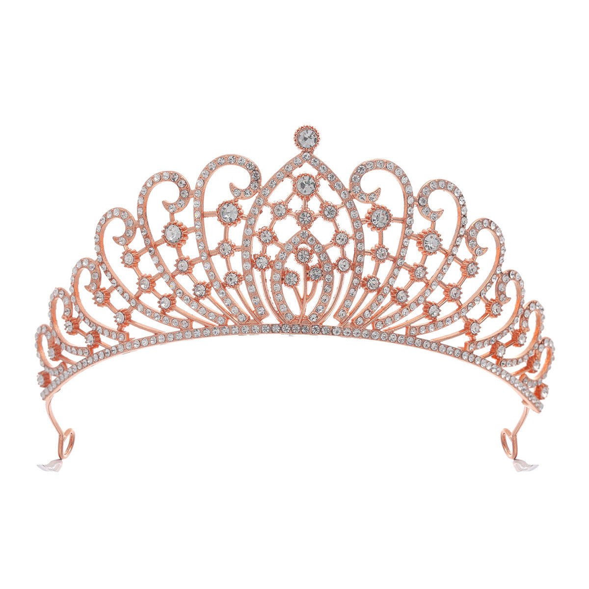 Damen Elegante Strass-Tiara mit floralen Details Brehn