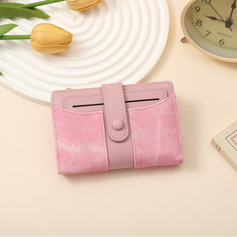 Texturiertes Multi-Topf-Snap-Verschluss-Wallet Brehn