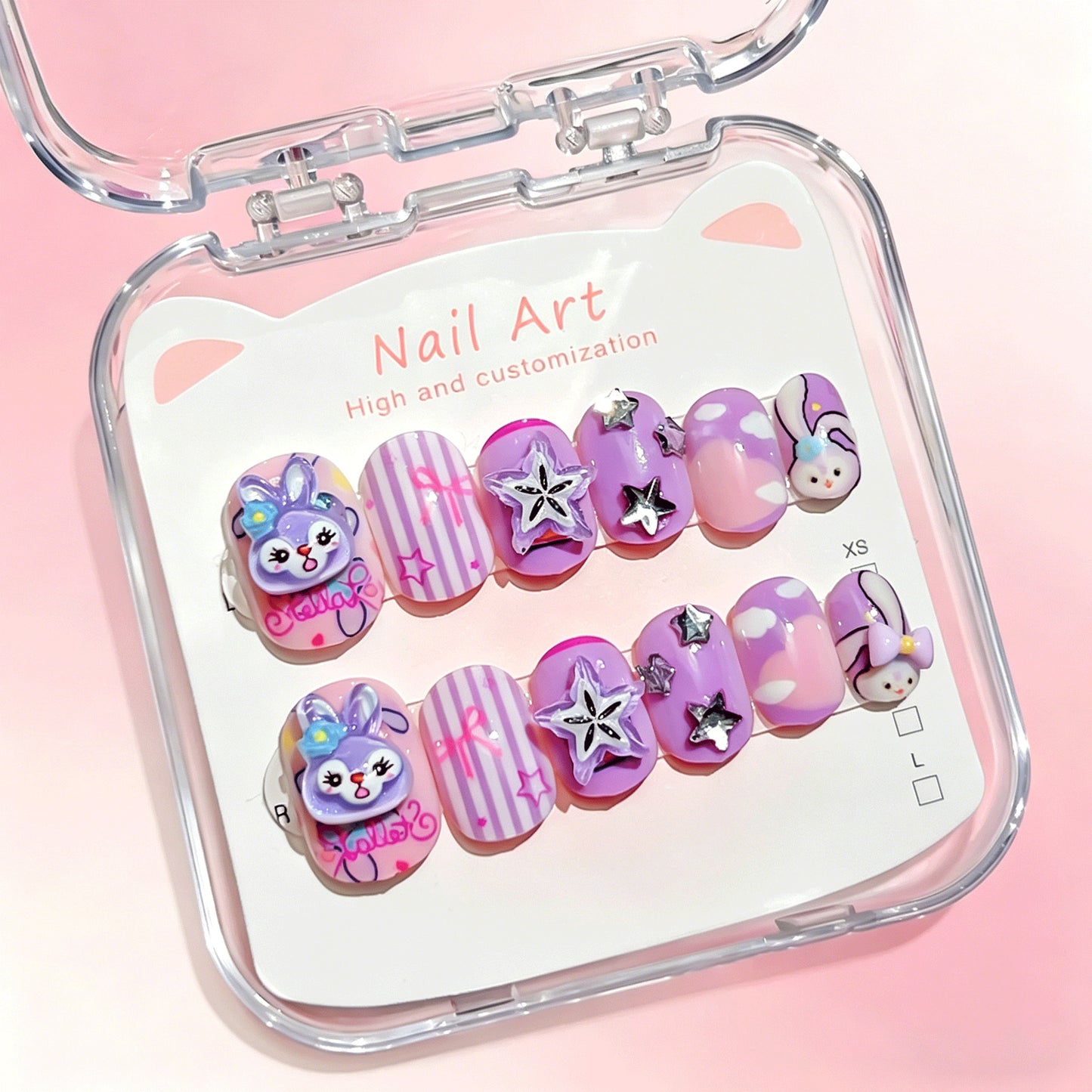 Benutzerdefiniertes cartoon-inspiriertes press-on Nagelkunst-Set Brehn