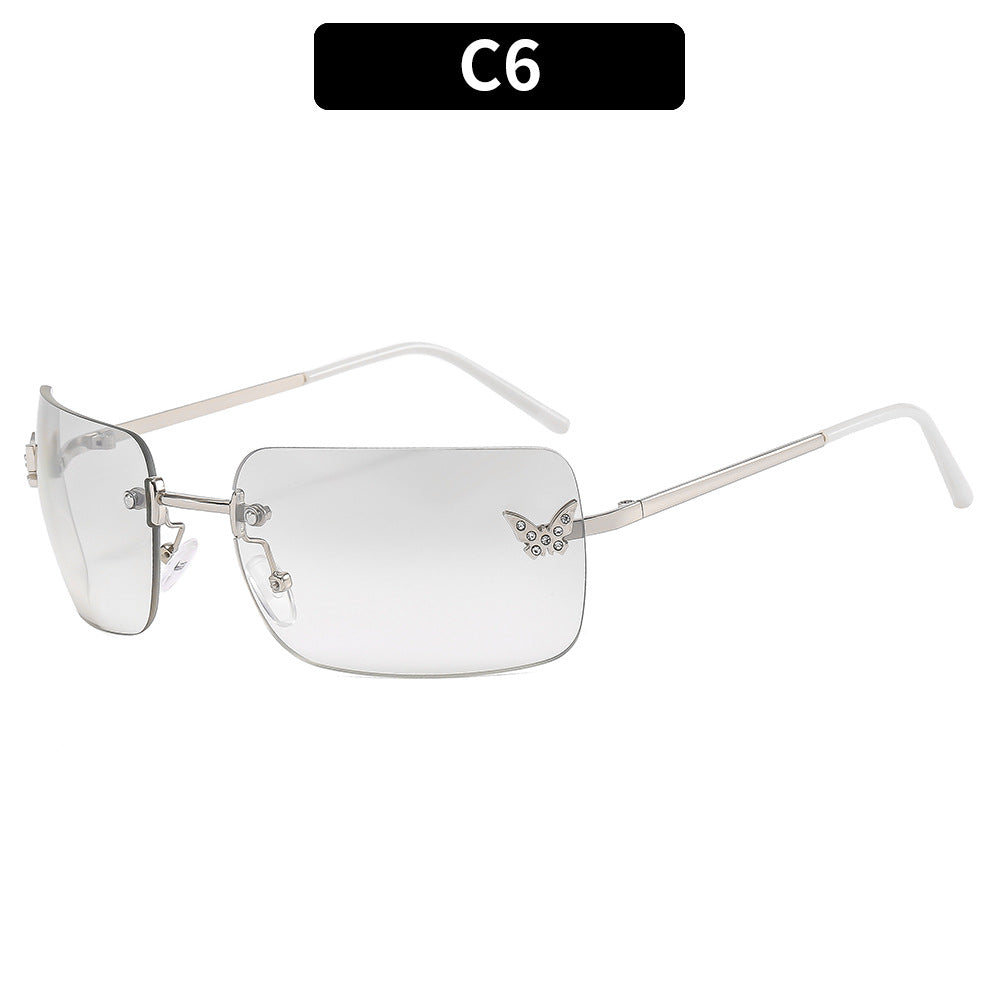 Schmetterlings-Akzent Übergroße Schild-Sonnenbrille