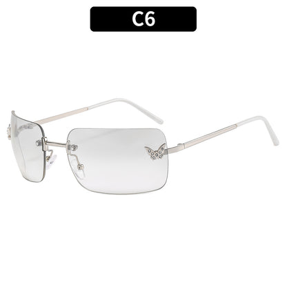 Schmetterlings-Akzent Übergroße Schild-Sonnenbrille