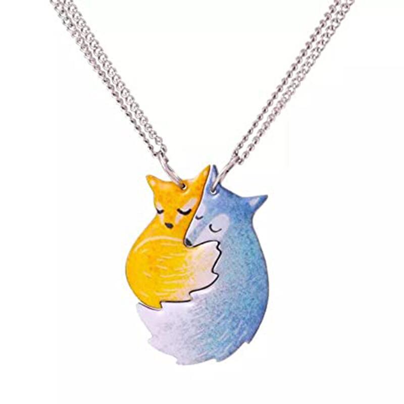Interlocking Fox Anhänger Halskette Brehn