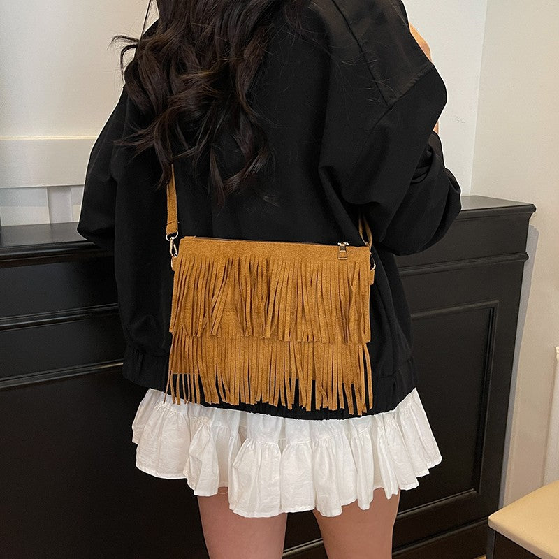 WoStylish Fransen Crossbody Tasche Brehn