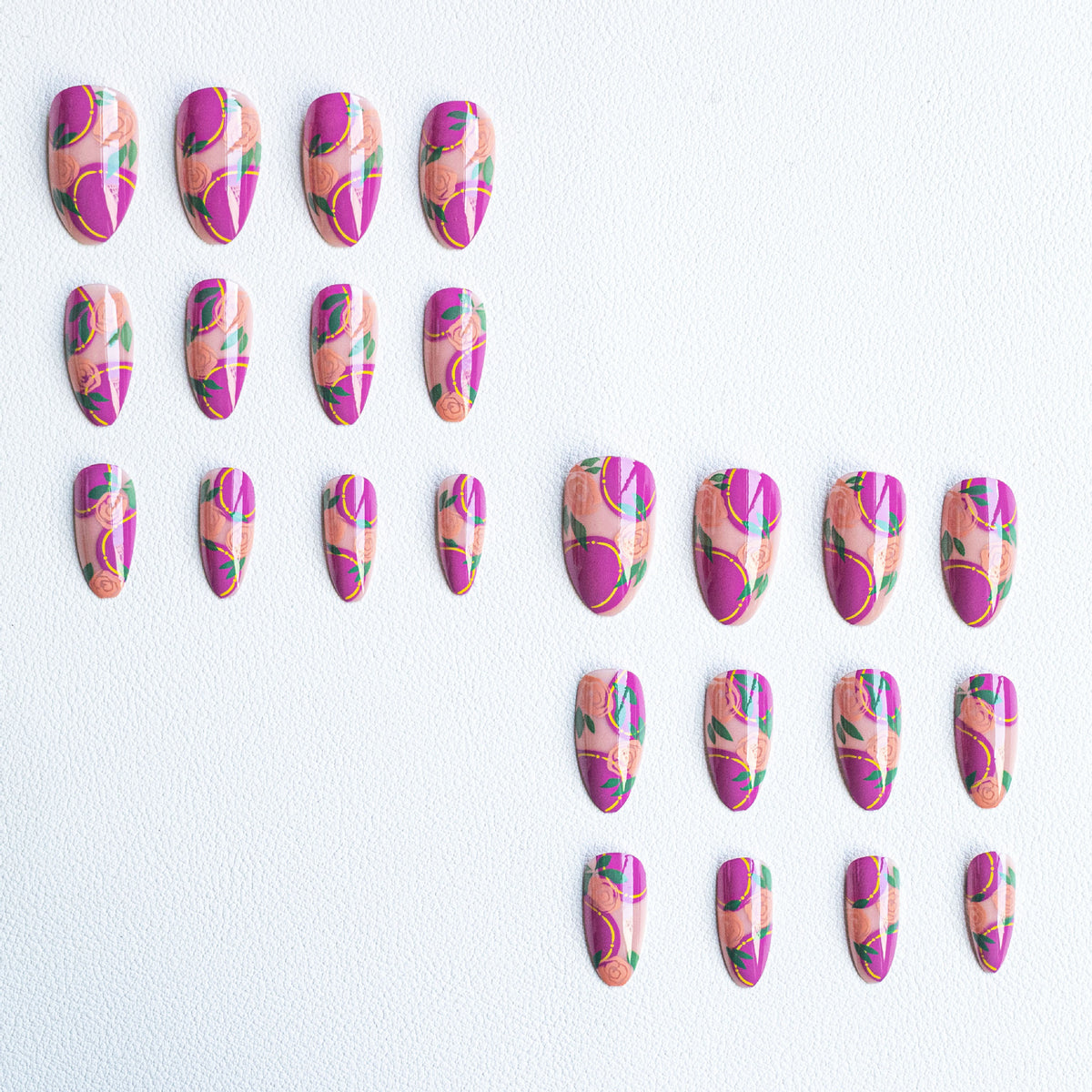 Floral Rose Acryl-Nagelkunst