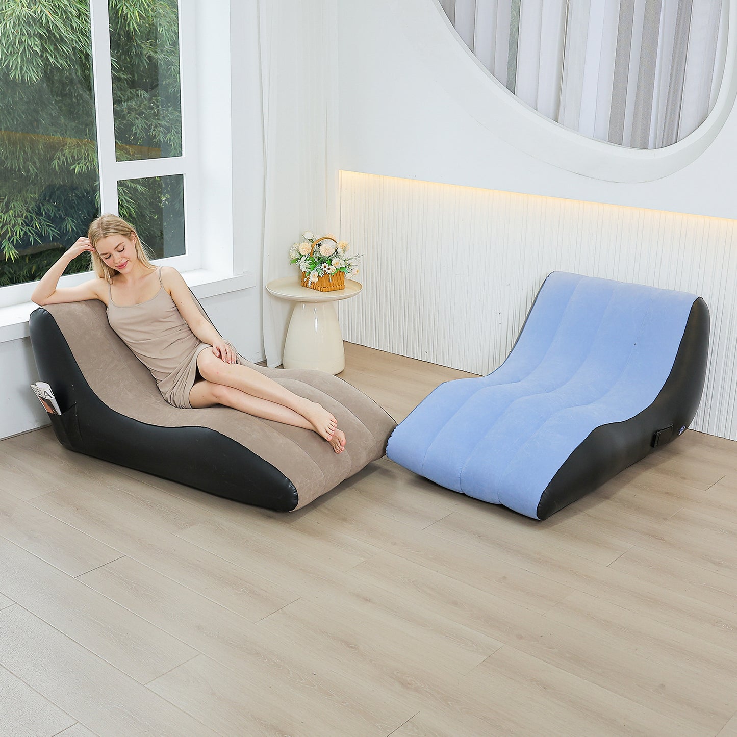 Damen Bequeme Aufblasbare Relaxliege mit ergonomischer Rückenlehne Brehn