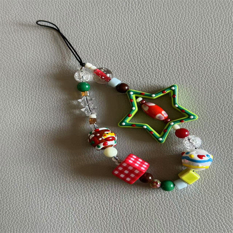Festive Beaded Charm Handy Lanyard Brehn