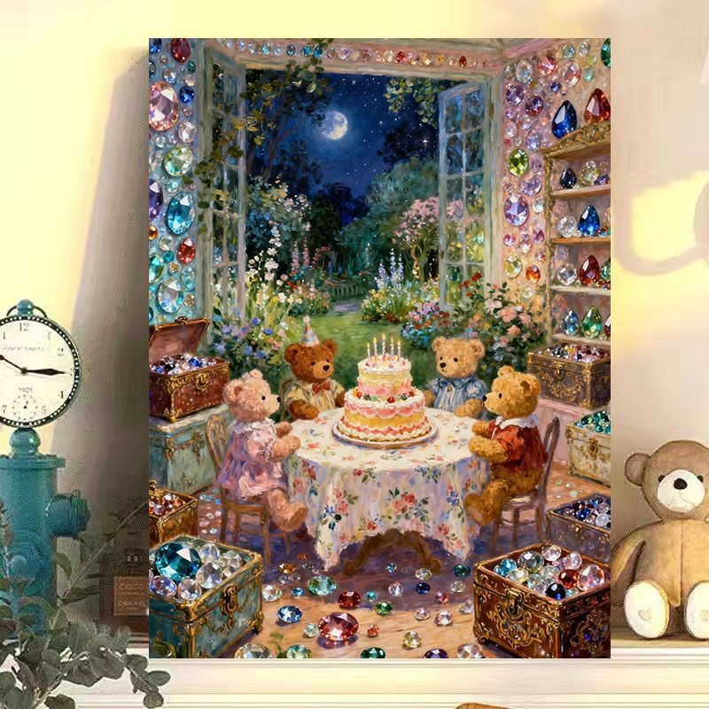 Verspielt Kaninchen Szene Leinwand Kunst Druck Brehn