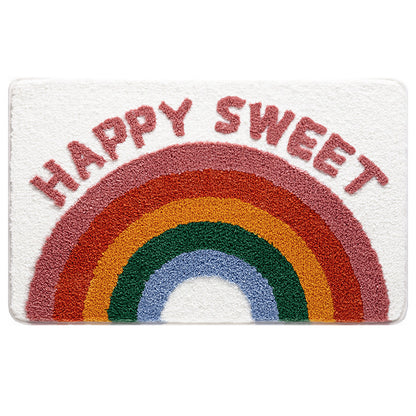 Fröhliche Regenbogen-Badmatte