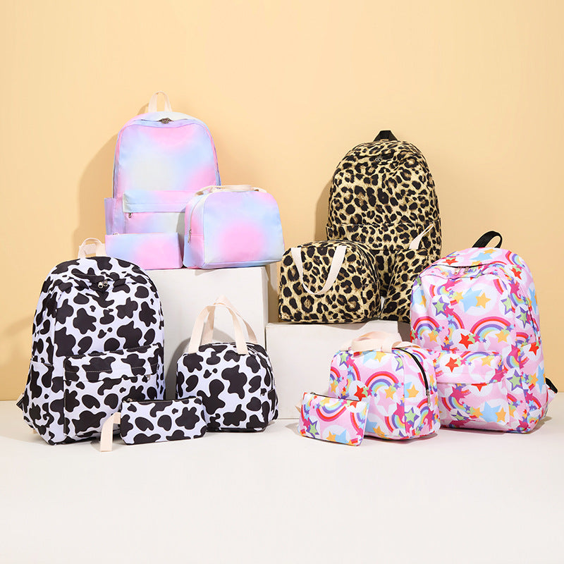 Stylische Kuhflecken-Rucksack- und Zubehörset Brehn