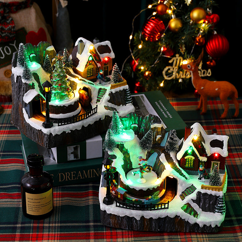 Weihnachtsdorf mit Lichtern Brehn
