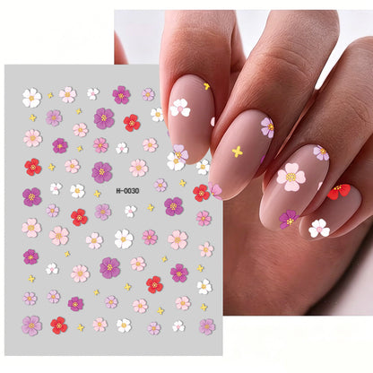 Florales Design Nagelkunst Aufkleber Set