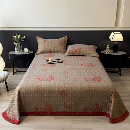 Gestepptes Bettwäsche- und Kissenbezug-Set mit Wellenstich und leichtem Mikrofasermaterial