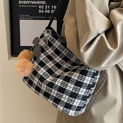Klassische karierten Schultertasche