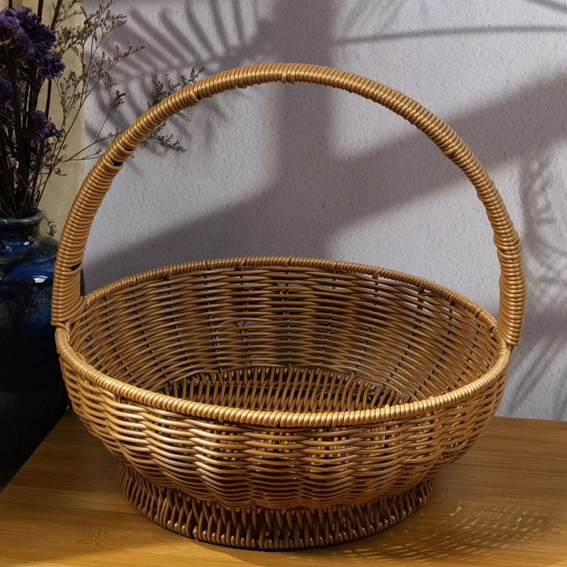 Damen handgearbeiteter Rattan Korb mit Henkel Brehn