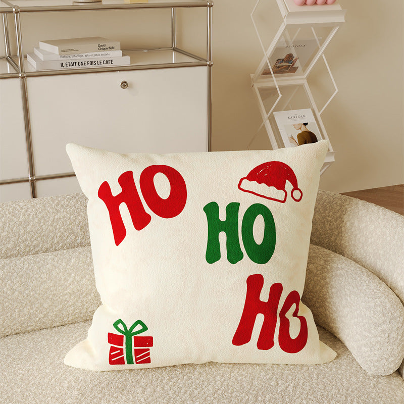 Decorative Holiday Merry Christmas Cotton-Linen Throw Pillow Cover
