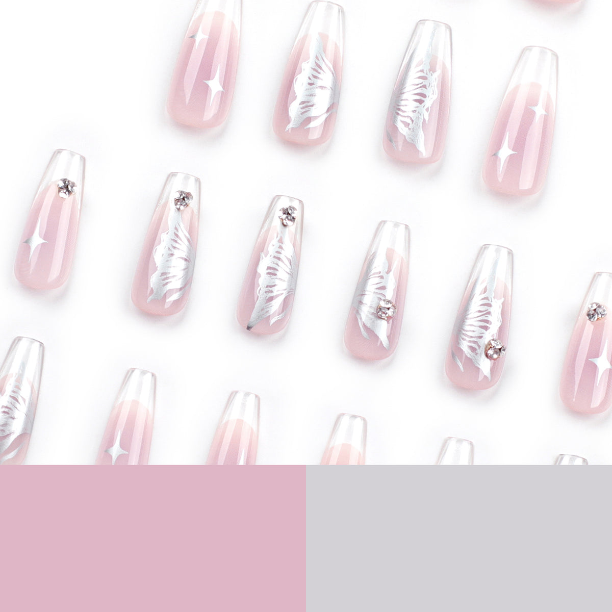 Kunstvolle Nagelverlängerungen mit elegantem Floral-Design Brehn