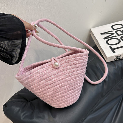 Woven Pearl Akzent Handtasche