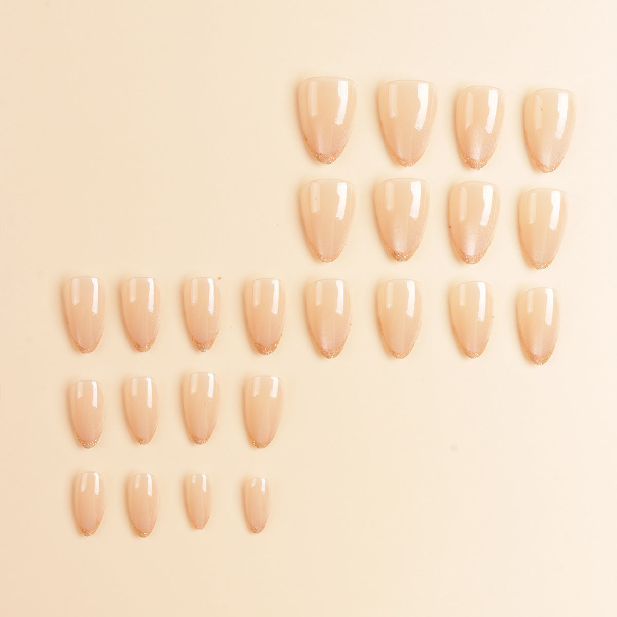 Elegante Ombre Glitzer Nagelspitzen Brehn