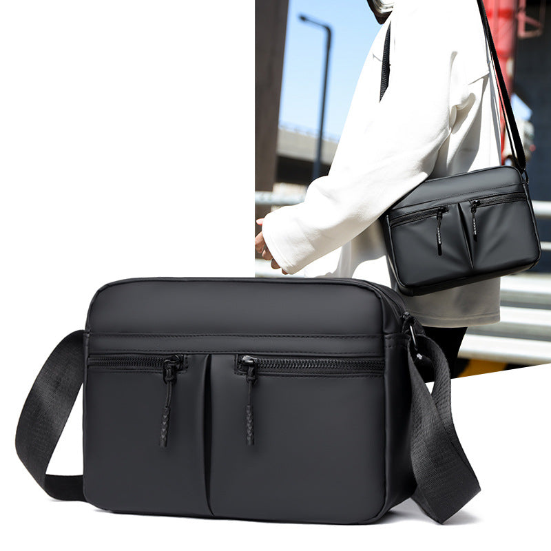 Schlanke Utility Crossbody Bag mit doppeltem Reißverschluss Brehn