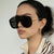 Damen futuristische Oversized-Sonnenbrille Brehn