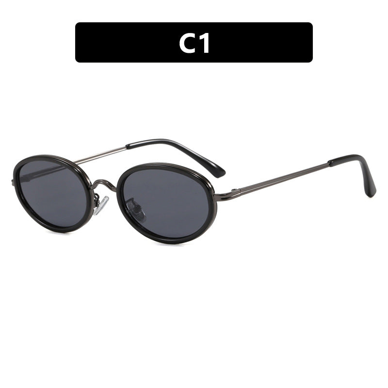 Damen elegante runde Sonnenbrille mit modischem Metallrahmen Brehn