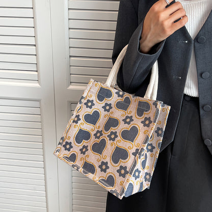 Lässige Tote-Tasche mit Herzmuster