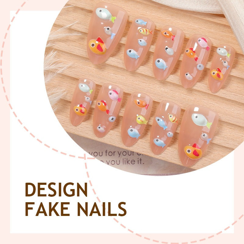 Kunstnagelset mit kreativen Tier- und Fischmotiven Brehn