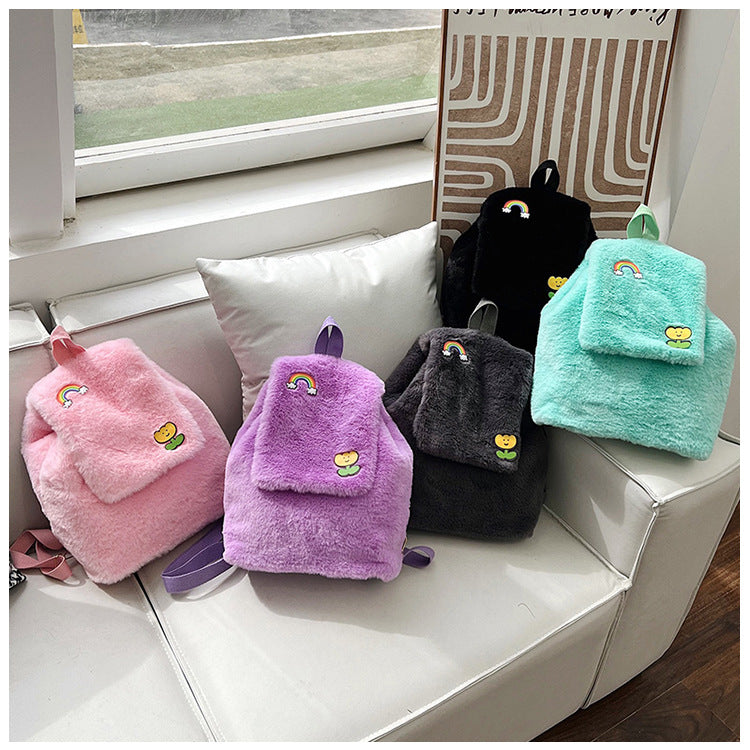 Plüsch Rucksack mit Bunten Applikationen Brehn