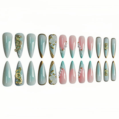 Dekorative Stiletto Press-On Nagelkunst Erweiterungen Brehn