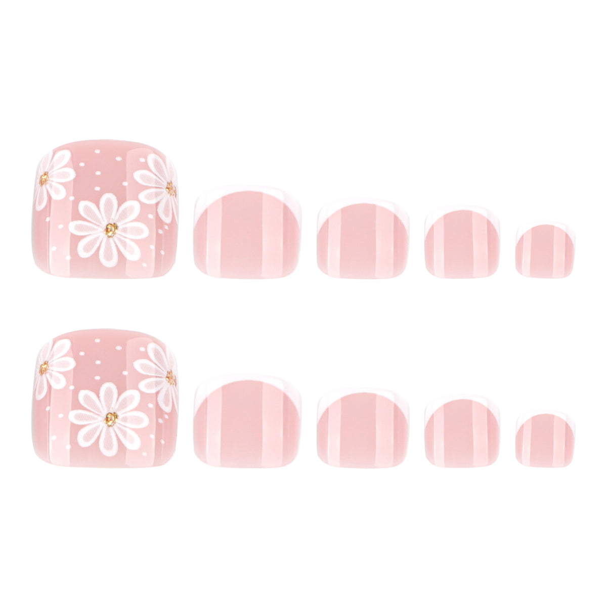 Kunstvolle Fußnagelkunst mit eleganten Gänseblümchen-Motiven Brehn