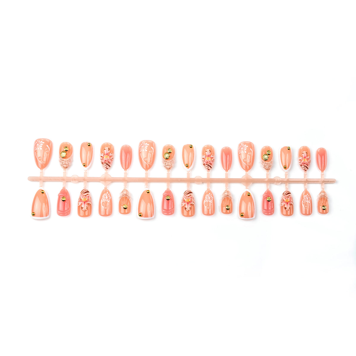 Elegantes florales Press-On-Nagelkunstdesign Brehn