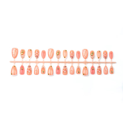 Elegantes florales Press-On-Nagelkunstdesign Brehn