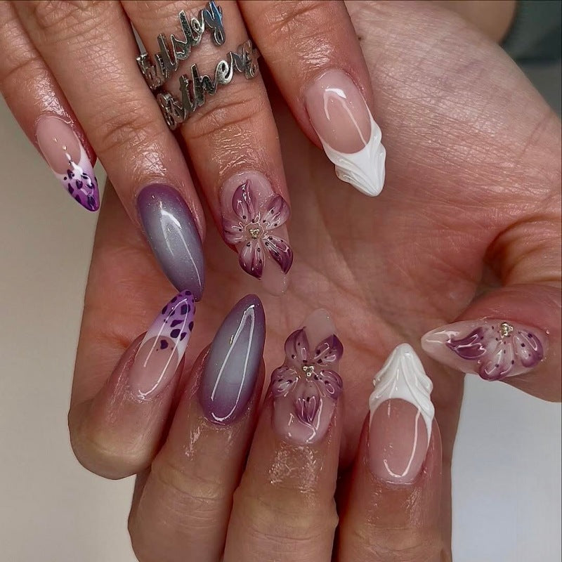 Blumen-Themen Press-On Nagelkunst Set Brehn