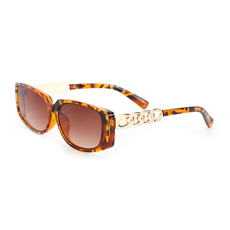 Damen quadratische Designer-Sonnenbrille mit goldenen Details Brehn