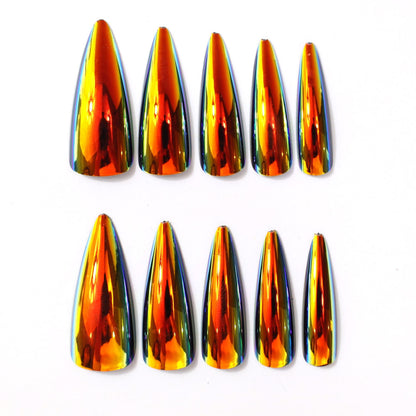 Glänzende Stiletto Nagelkunst Brehn