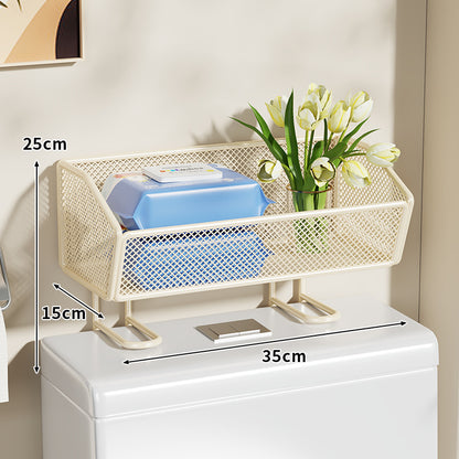 Badezimmer Über-Toilette Mesh Organizer Regal mit erhöhtem Stand und rostbeständigem Metall