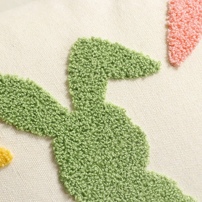 Geplüschtes Bunny Applikation Nackenstützkissenbezug mit Pom-Pom Schwanz