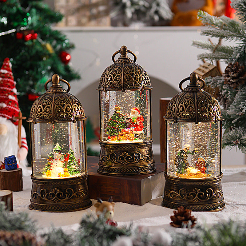 Elegante Weihnachtslaterne mit Schneekugel Brehn