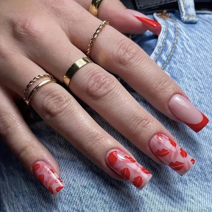 Herz-verzierte Gradient-Nagelkunst-Design Brehn
