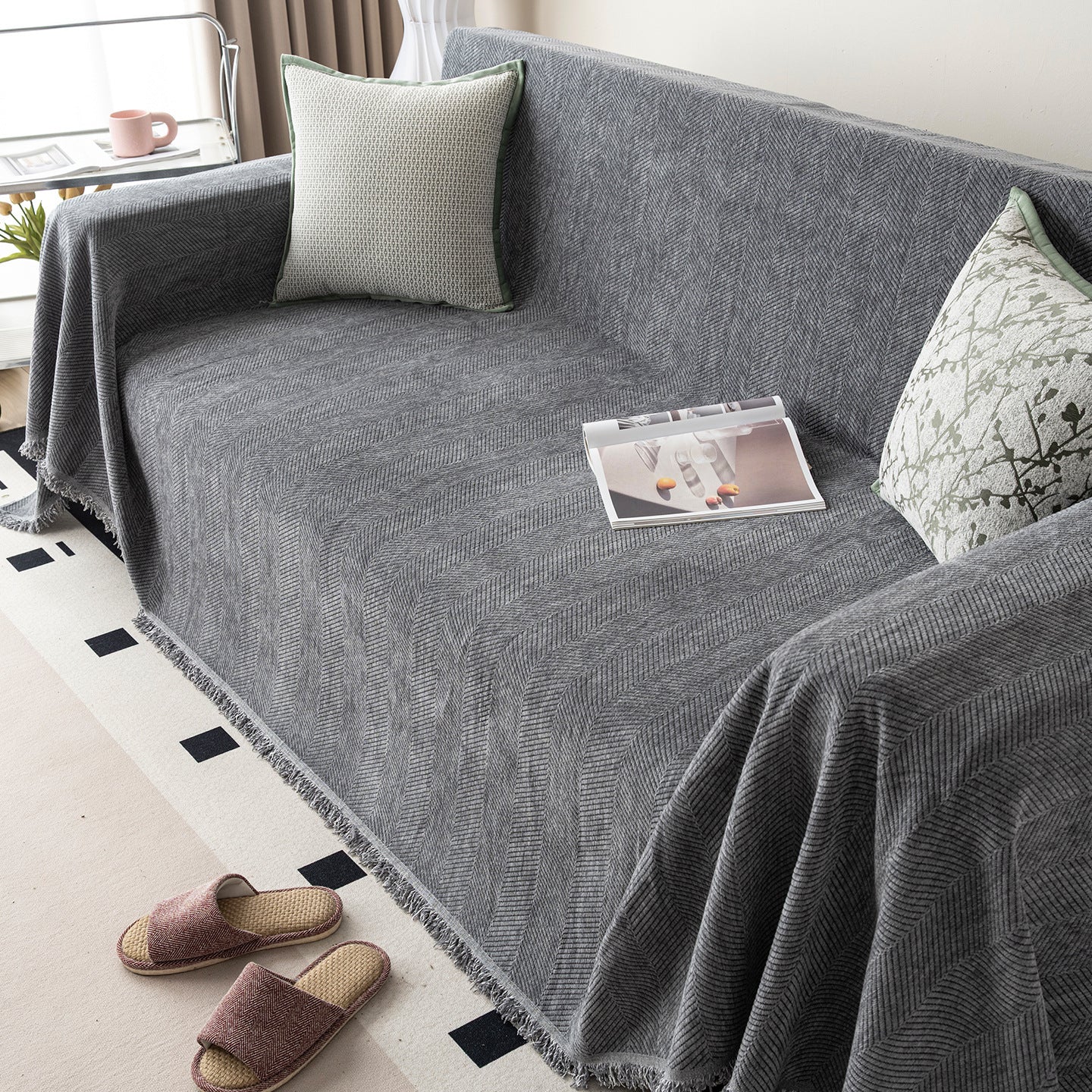 Fischgräten Sofa Decke