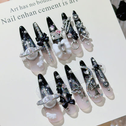Gothic-inspirierte dekorative Press-On-Nagel-Set
