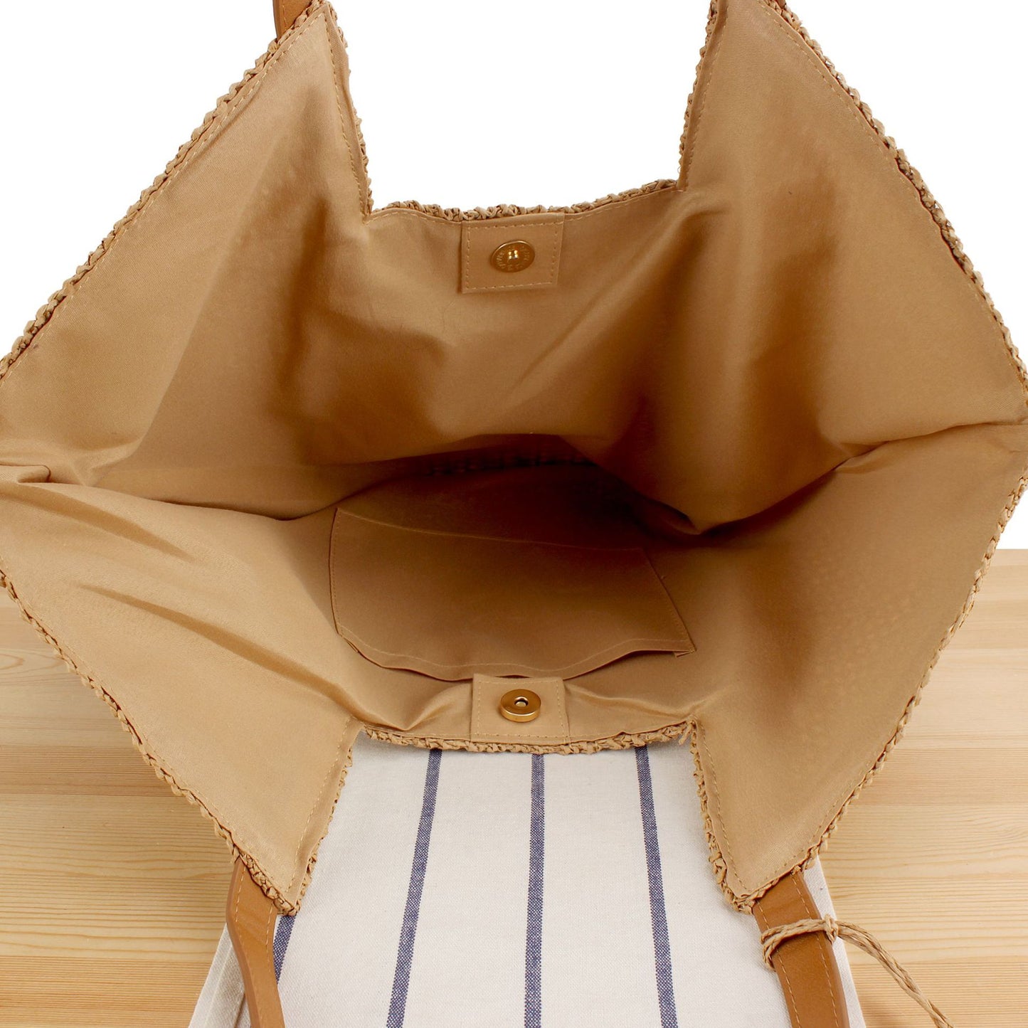Strandtasche Aus Natürlichem Geflecht mit Eleganten Lederakzenten Brehn