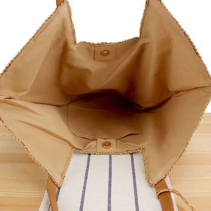 Strandtasche Aus Natürlichem Geflecht mit Eleganten Lederakzenten Brehn