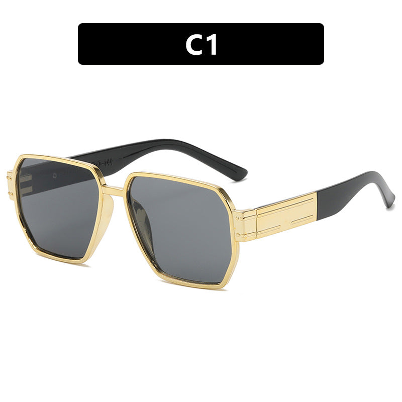 Damen elegante Sonnenbrille mit markantem Geometrie-Rahmen Brehn