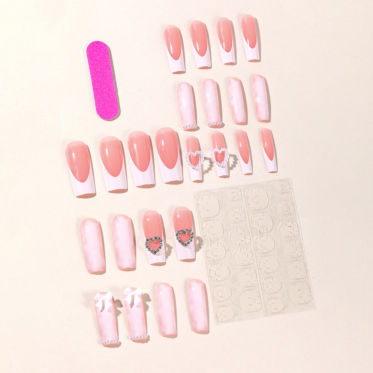 Dekorative 3D Herz und Schleife Nagelkunst Brehn