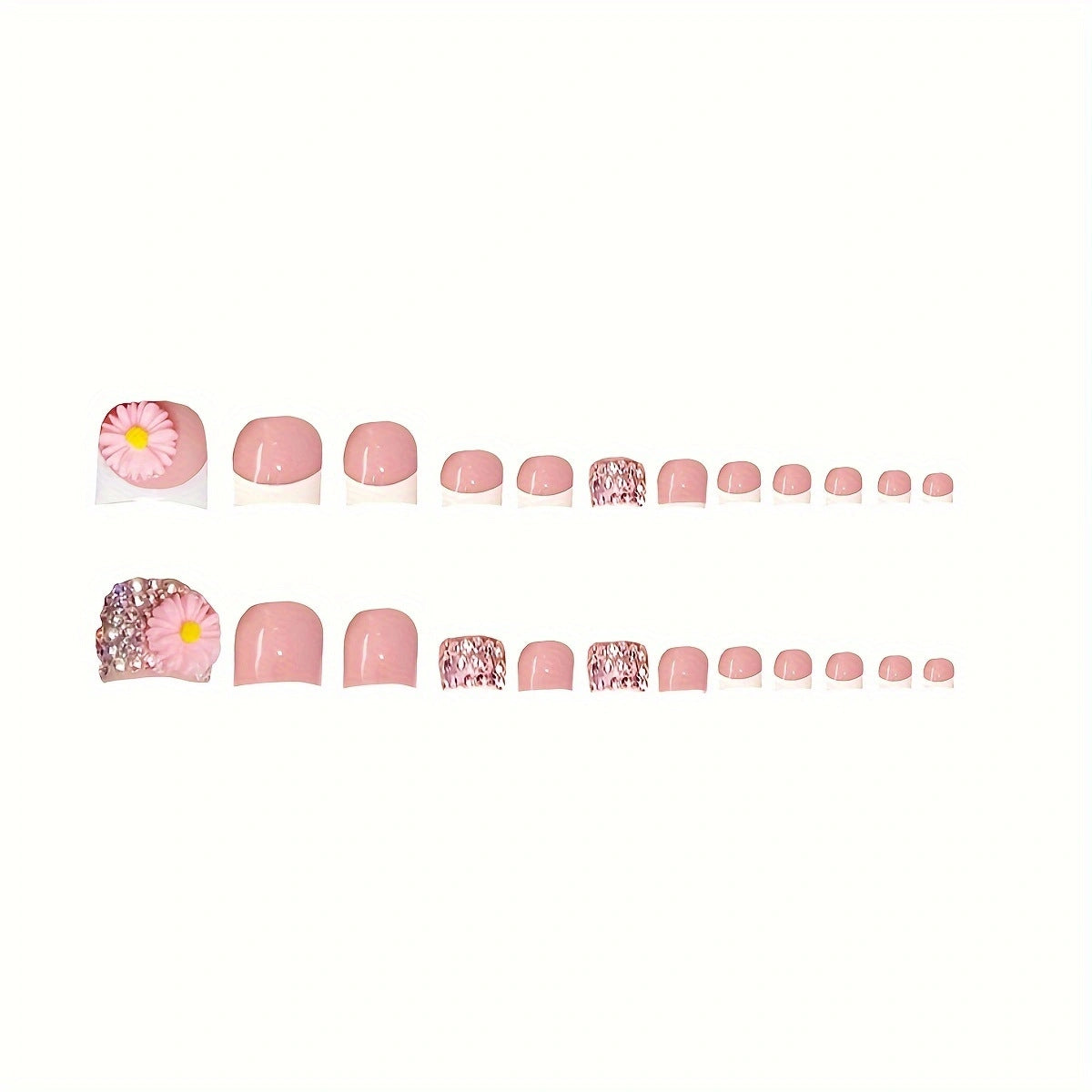 Blumeninspiriertes Press-On Nagelkunst Set Brehn