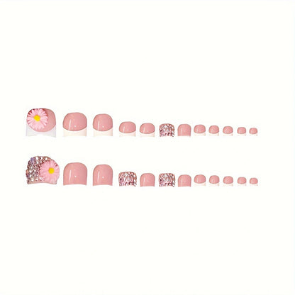 Blumeninspiriertes Press-On Nagelkunst Set Brehn